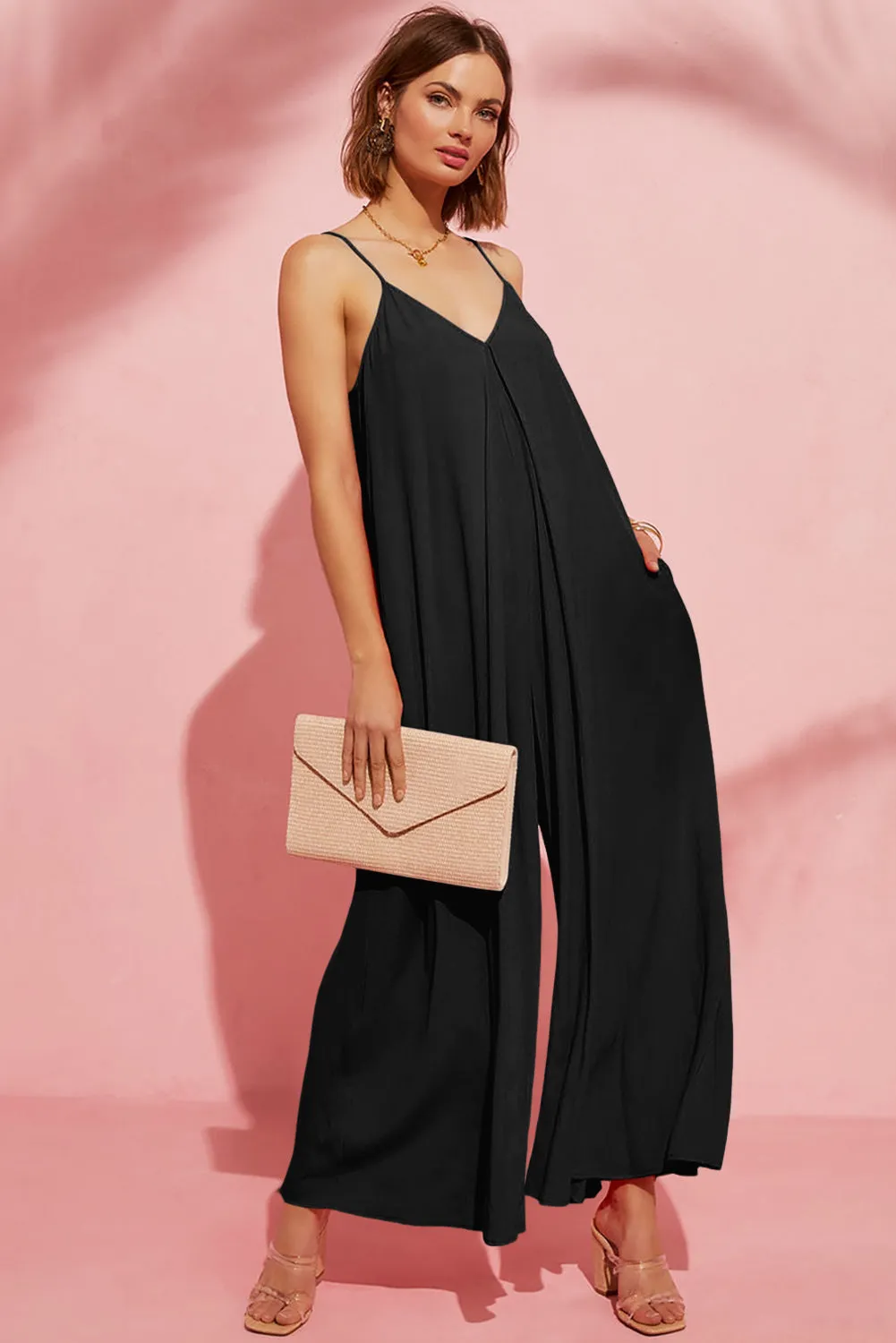 Adjustable Knotted Wide Leg Jumpsuit