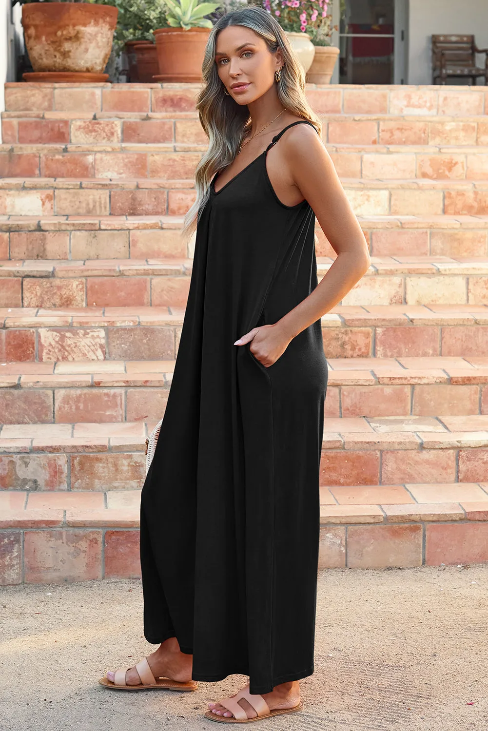 Adjustable Knotted Wide Leg Jumpsuit