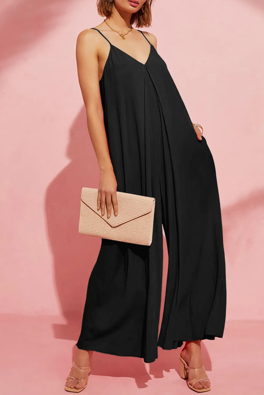 Adjustable Knotted Wide Leg Jumpsuit