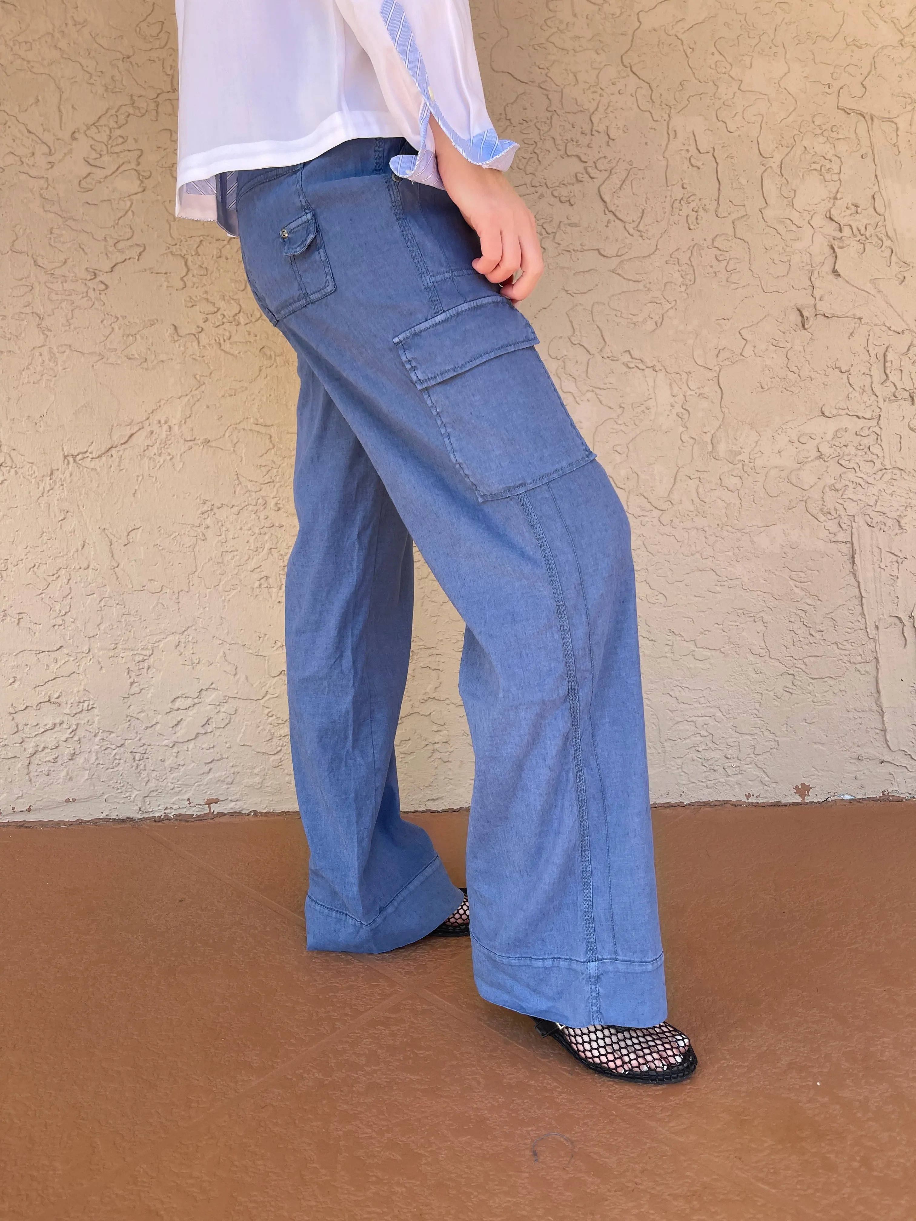 Ally Cargo Pant - Dusty Sapphire