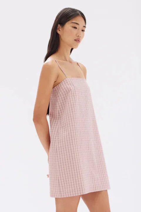 Assembly Label - Emile Seersucker Mini Shift Dress, Pomello Check