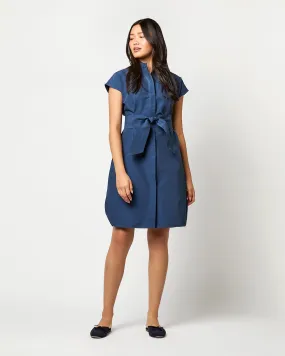 Atelier Shirtdress in Marine Cotton/Nylon Faille