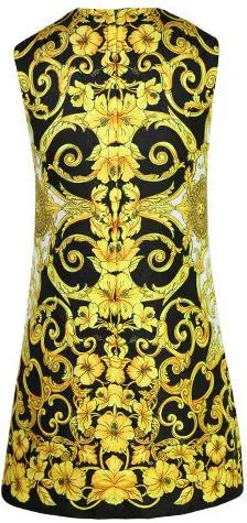 Baroque Printed Embellished Mini Shift Dress