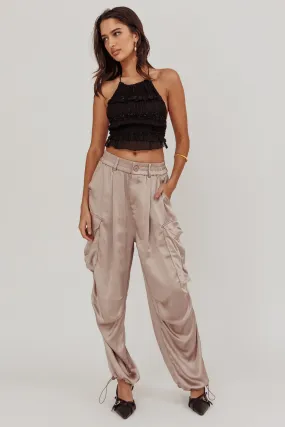 Betty Satin Cargo Pant Mink