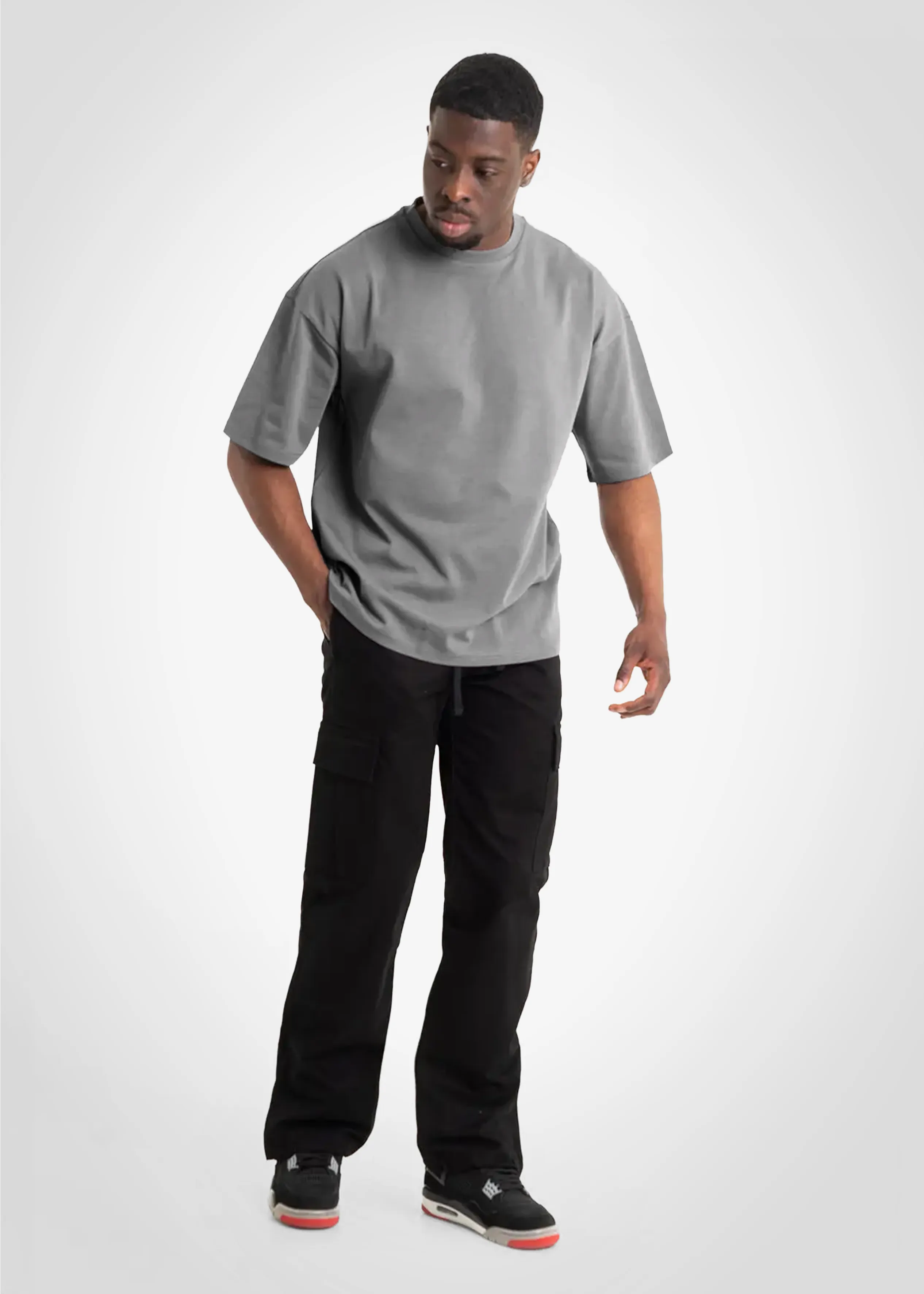 Cargo Pants Straight Leg - Black