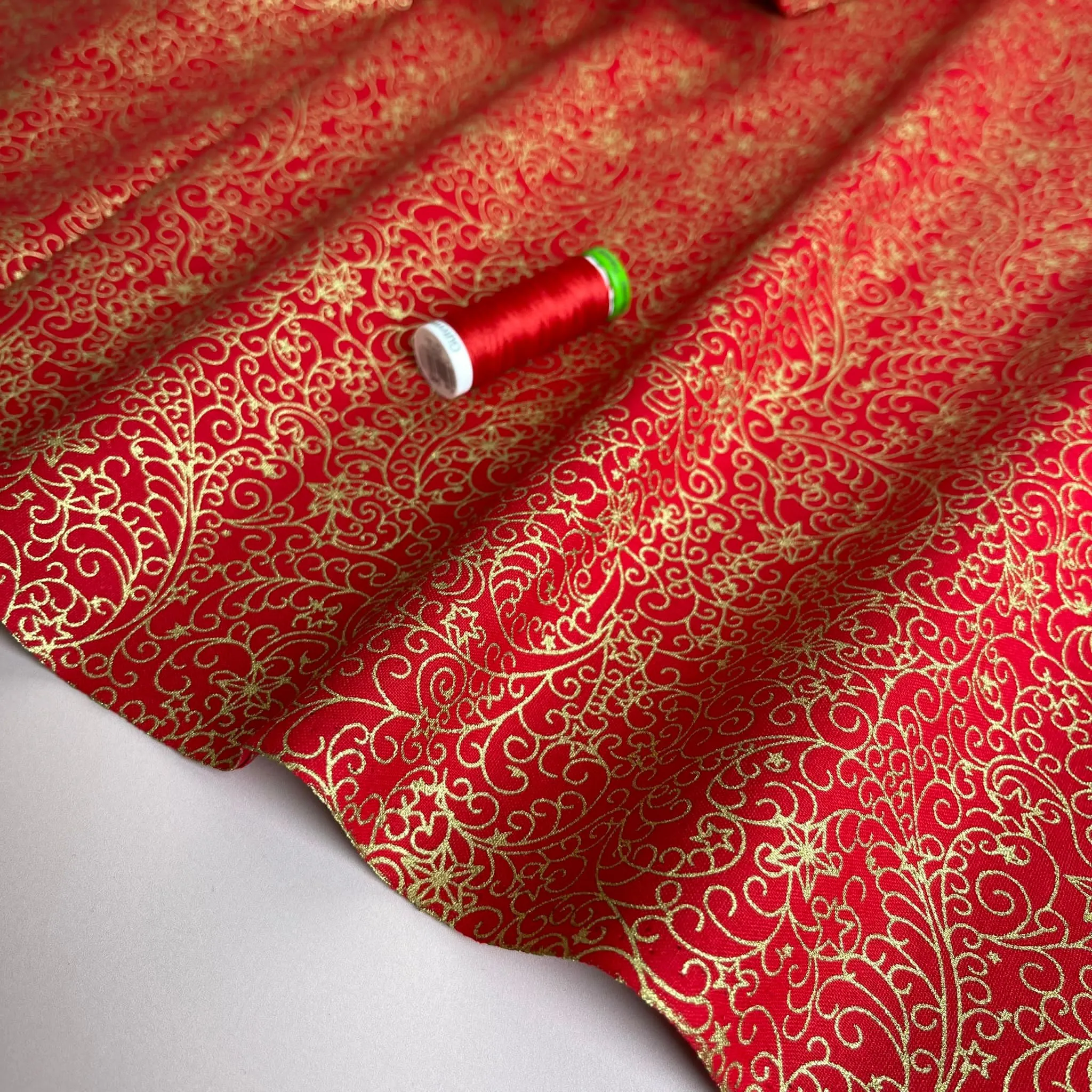 Christmas Ivy Cotton Poplin Fabric