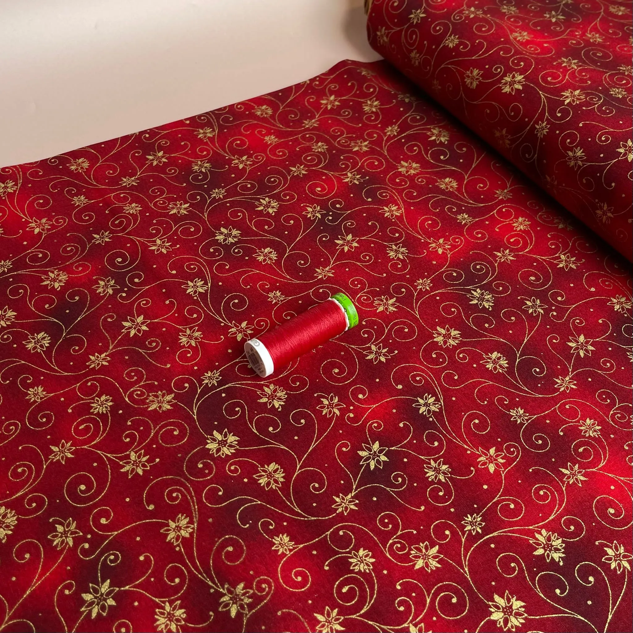 Christmas Ivy Cotton Poplin Fabric