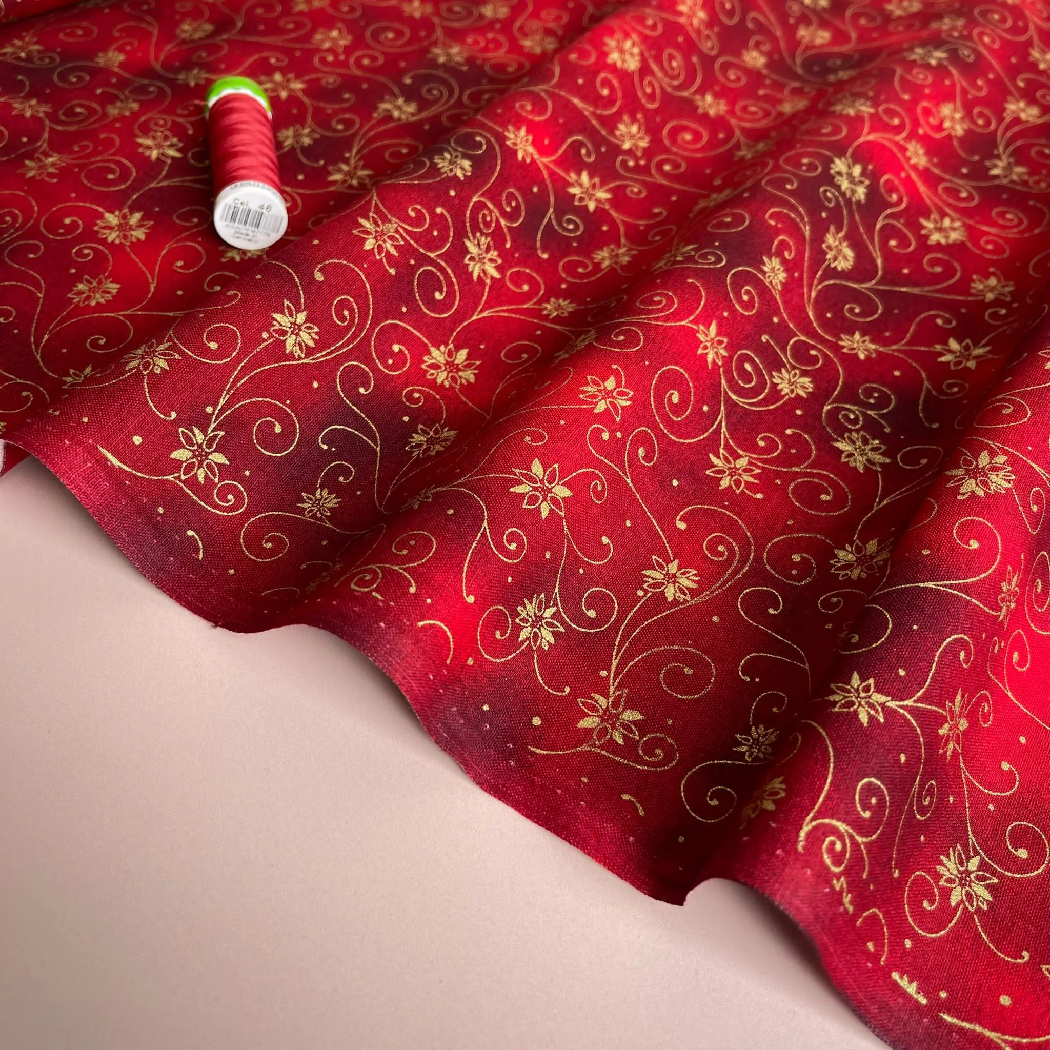 Christmas Ivy Cotton Poplin Fabric