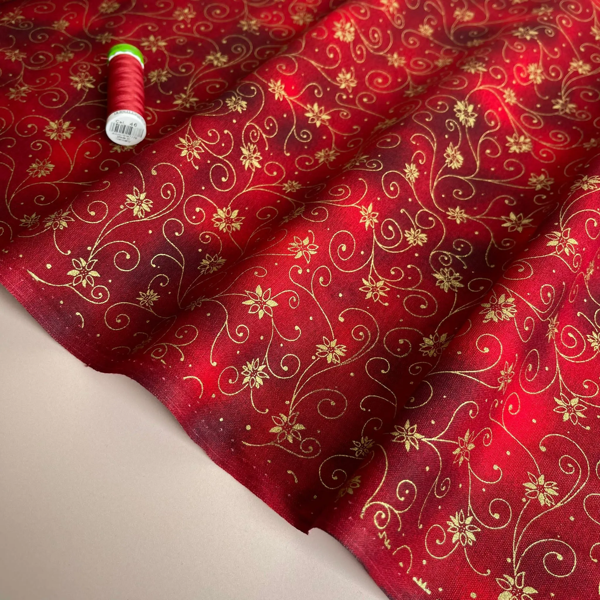 Christmas Ivy Cotton Poplin Fabric