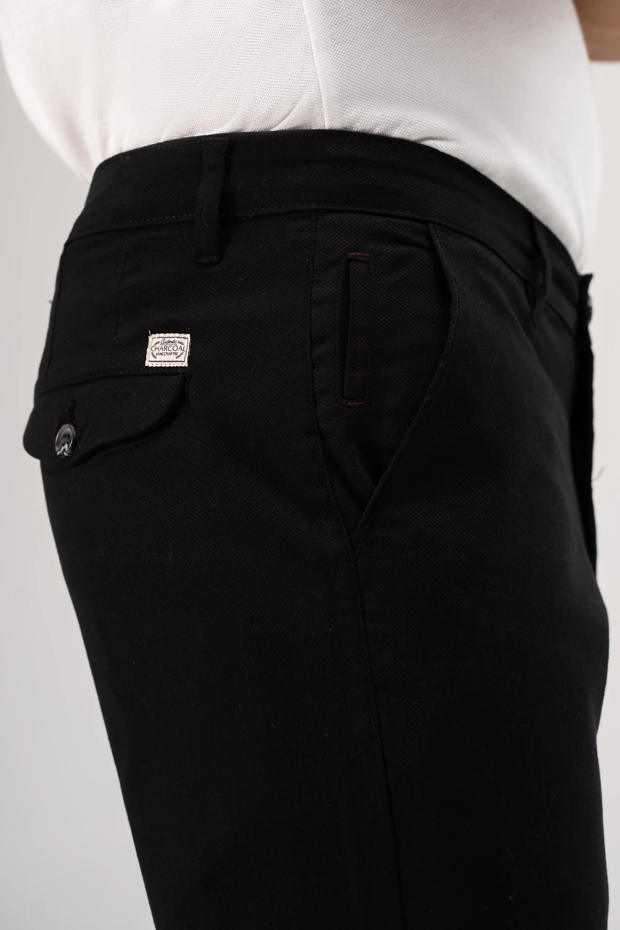 CROSS POCKET DOBBY PANT BLACK