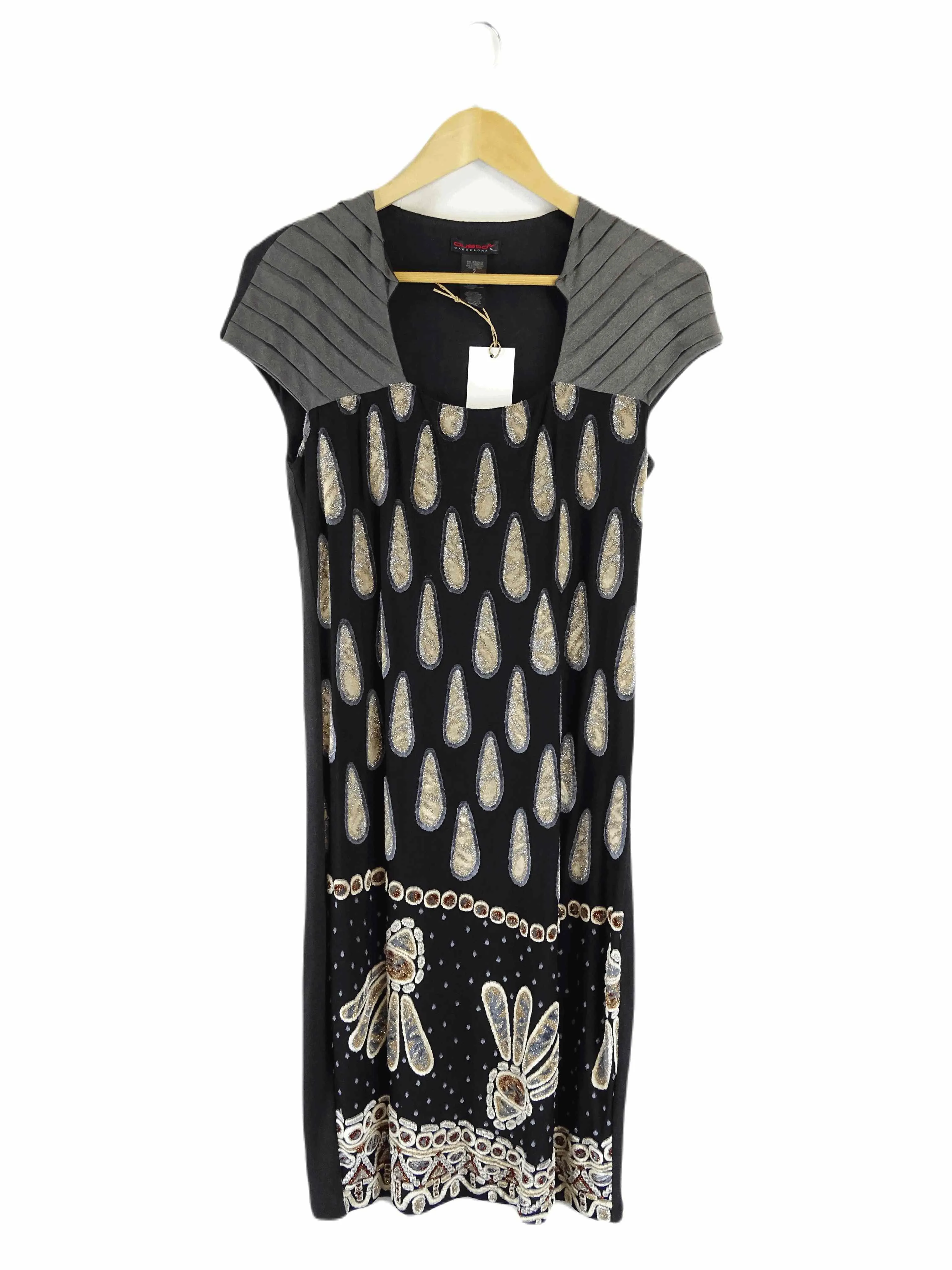 Custo Black And Gold Dress S