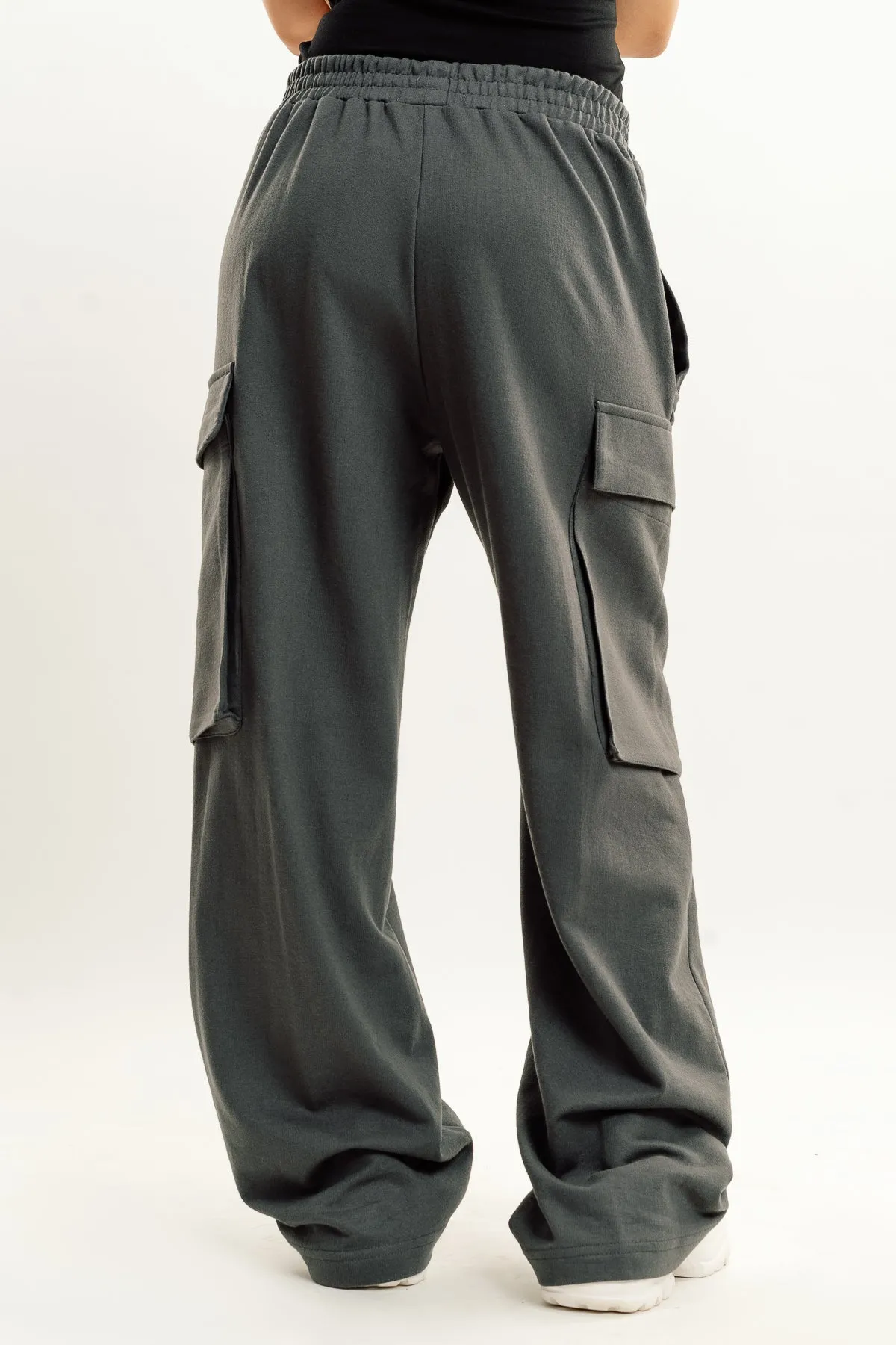 Dark Grey Knit Cargo Pants