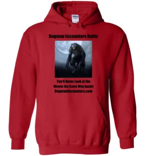 Dogman Encounters Nocturnal Collection Hooded Sweatshirt (black font)