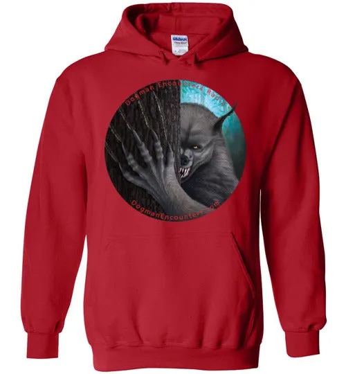 Dogman Encounters Rogue Collection Hooded Sweatshirt (no border with red font)