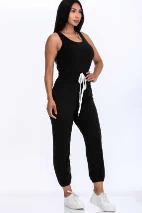 Elasticized Waist Jogger Jumpsuit