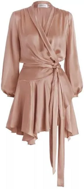 Empire Silk Robe Dress in Green, Pink or Black