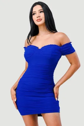 Femme Fatale Mesh Off Shoulder Dress