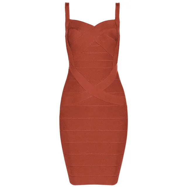 Flash Sexy Ladies' Spaghetti Strap Mini Bandage Dress For Club Banquet