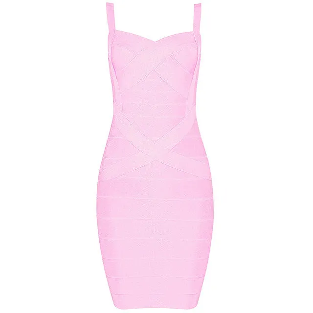 Flash Sexy Ladies' Spaghetti Strap Mini Bandage Dress For Club Banquet