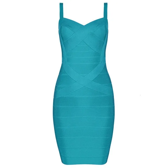 Flash Sexy Ladies' Spaghetti Strap Mini Bandage Dress For Club Banquet