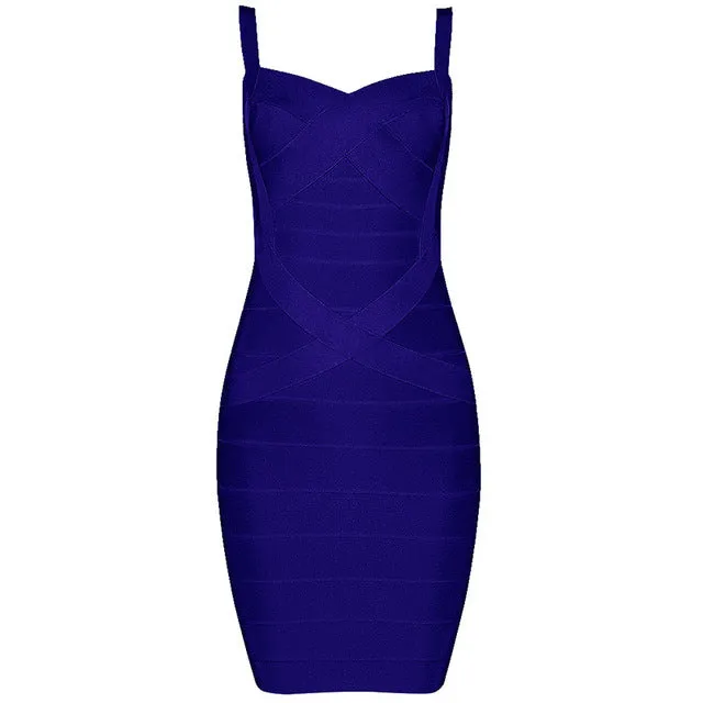 Flash Sexy Ladies' Spaghetti Strap Mini Bandage Dress For Club Banquet