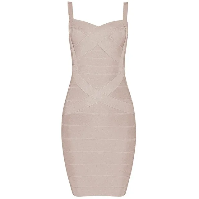 Flash Sexy Ladies' Spaghetti Strap Mini Bandage Dress For Club Banquet