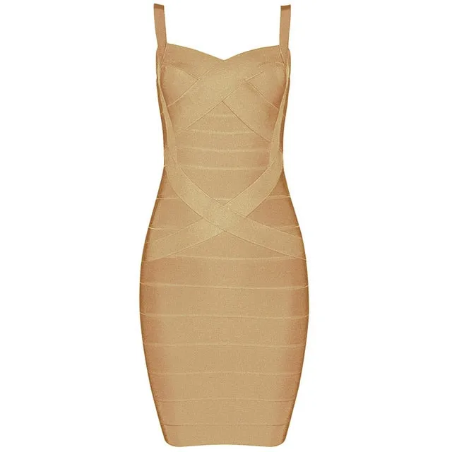 Flash Sexy Ladies' Spaghetti Strap Mini Bandage Dress For Club Banquet