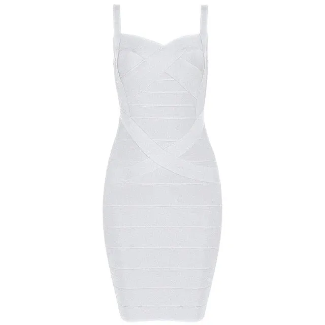 Flash Sexy Ladies' Spaghetti Strap Mini Bandage Dress For Club Banquet