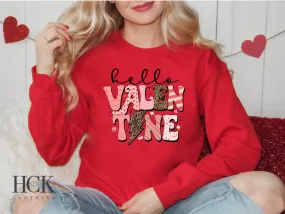 Hello Valentine Crewneck Sweatshirt- 4 COLORS