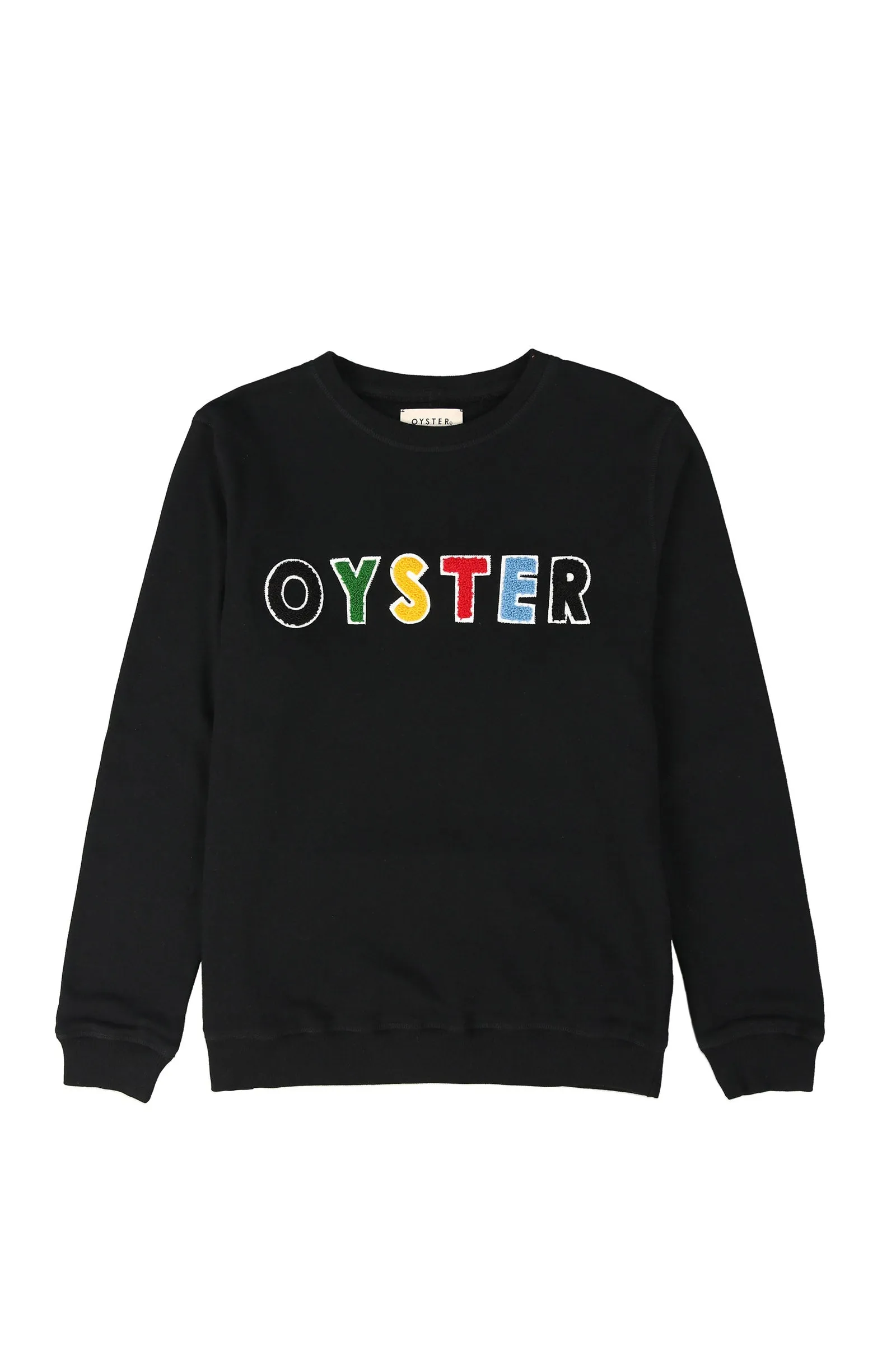 I Oyster  logo chenille crewneck sweatshirt ( black )