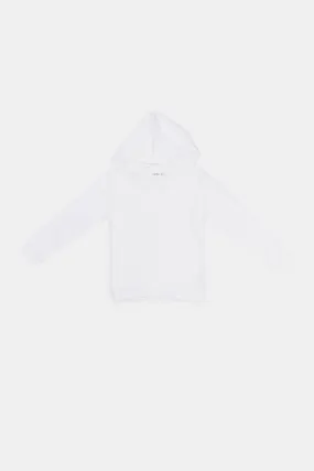 Infant Boys White Hoody Sweatshirts