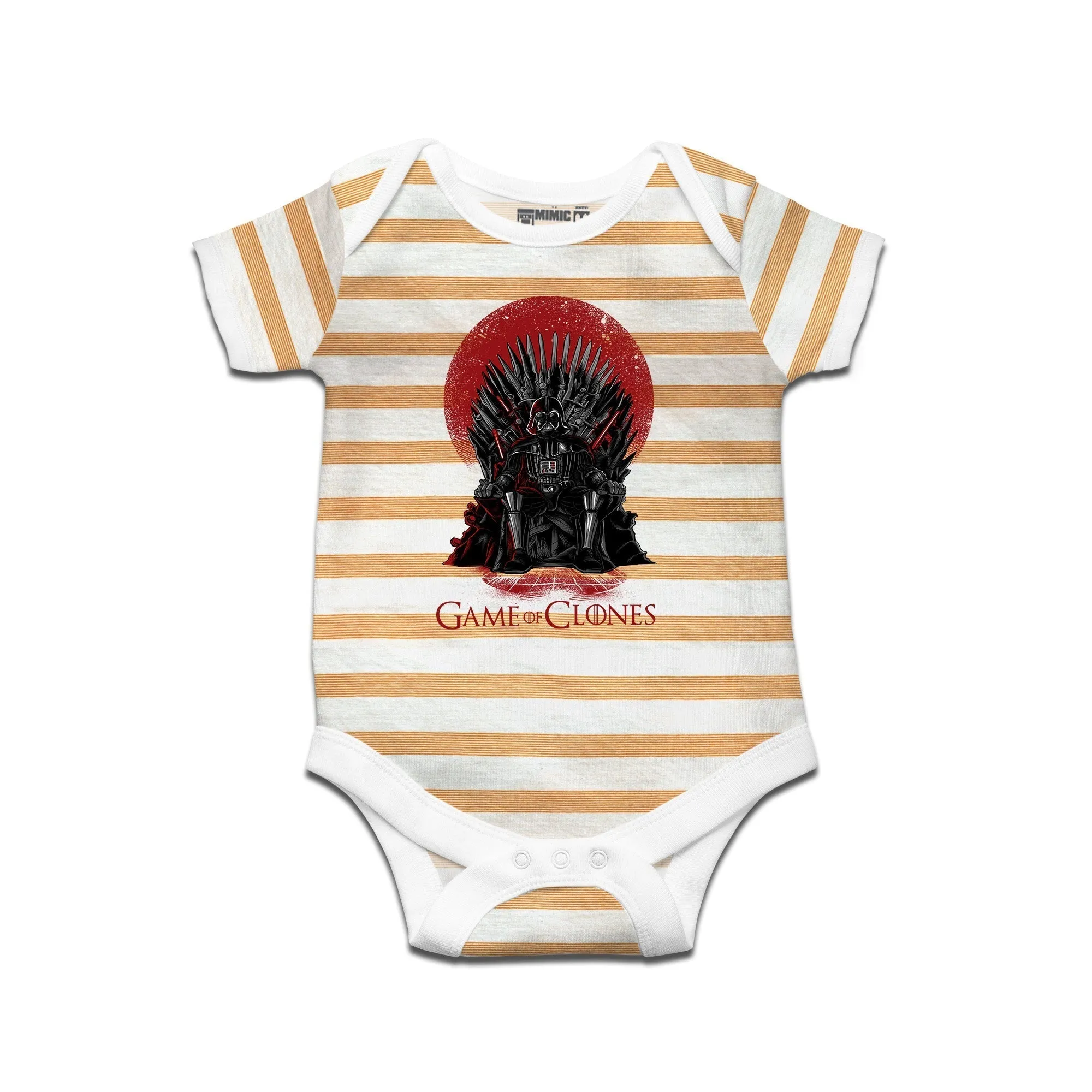 Kidswear By Ruse Game of Clones Printed Striped infant Romper For Baby