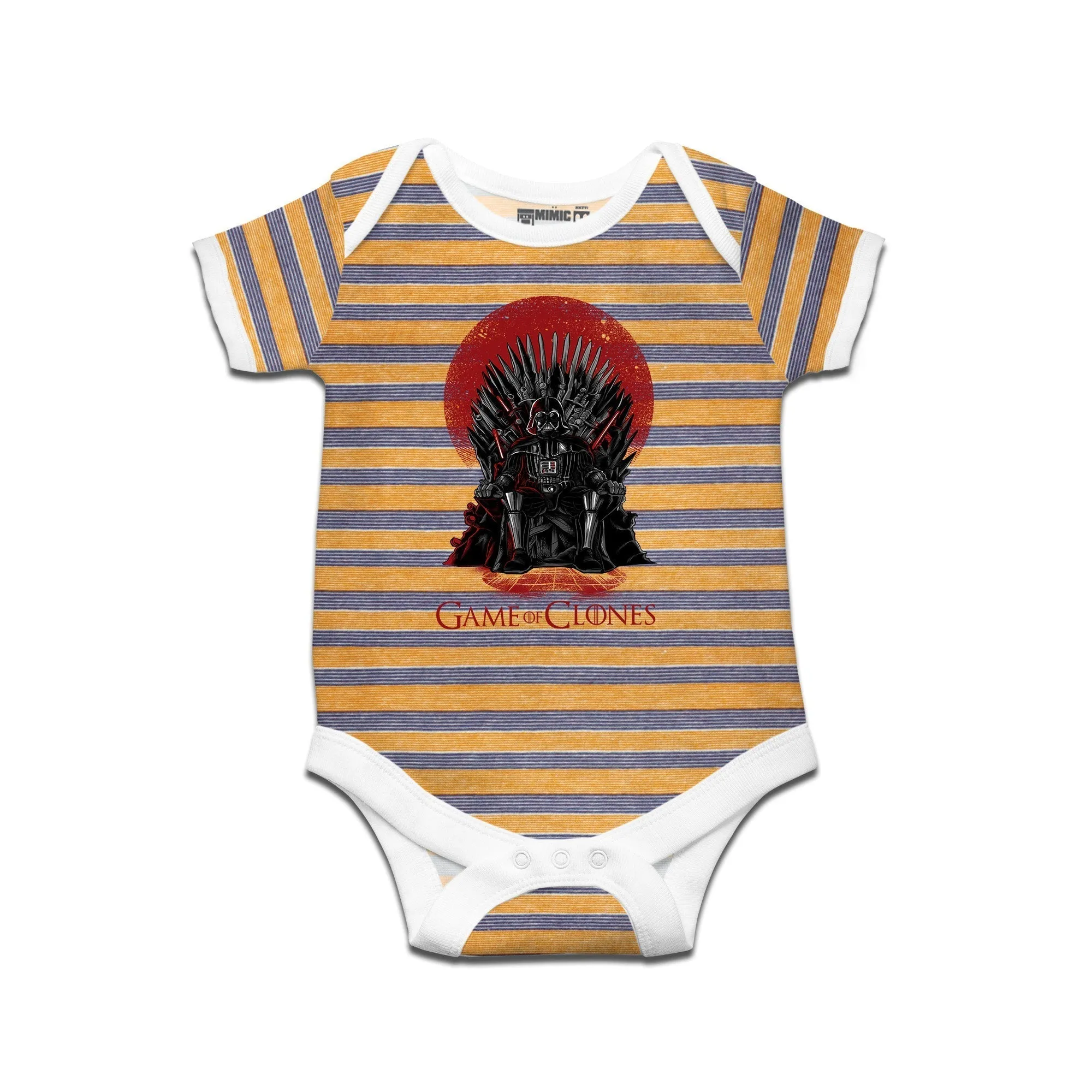 Kidswear By Ruse Game of Clones Printed Striped infant Romper For Baby