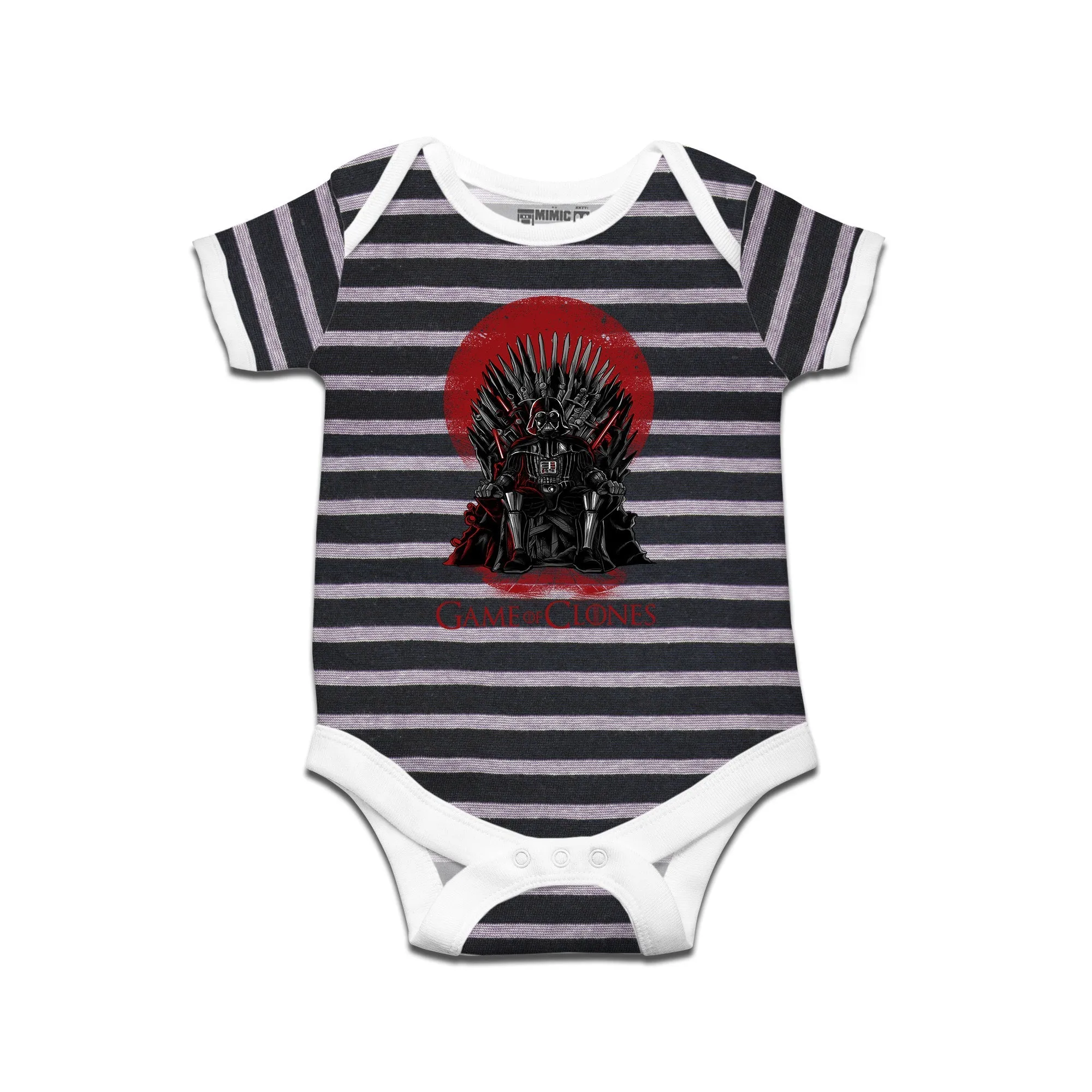 Kidswear By Ruse Game of Clones Printed Striped infant Romper For Baby