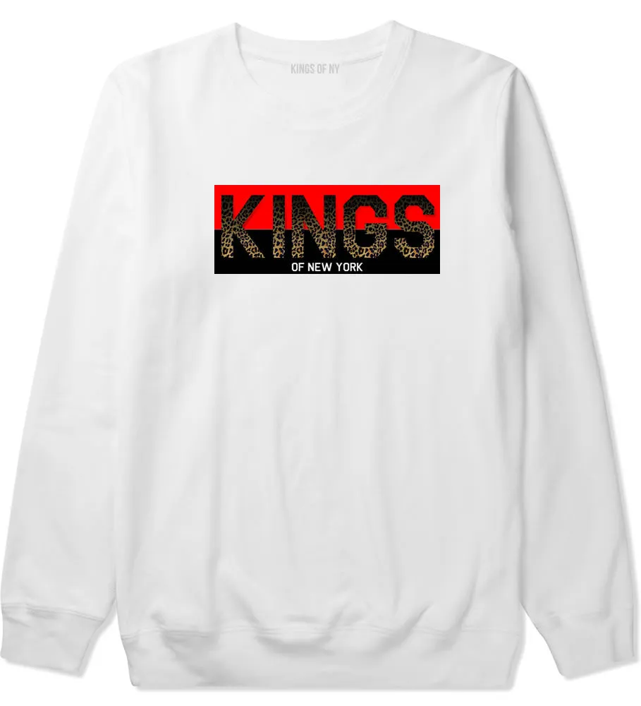 Kings Of NY Cheetah Print Logo Crewneck Sweatshirt