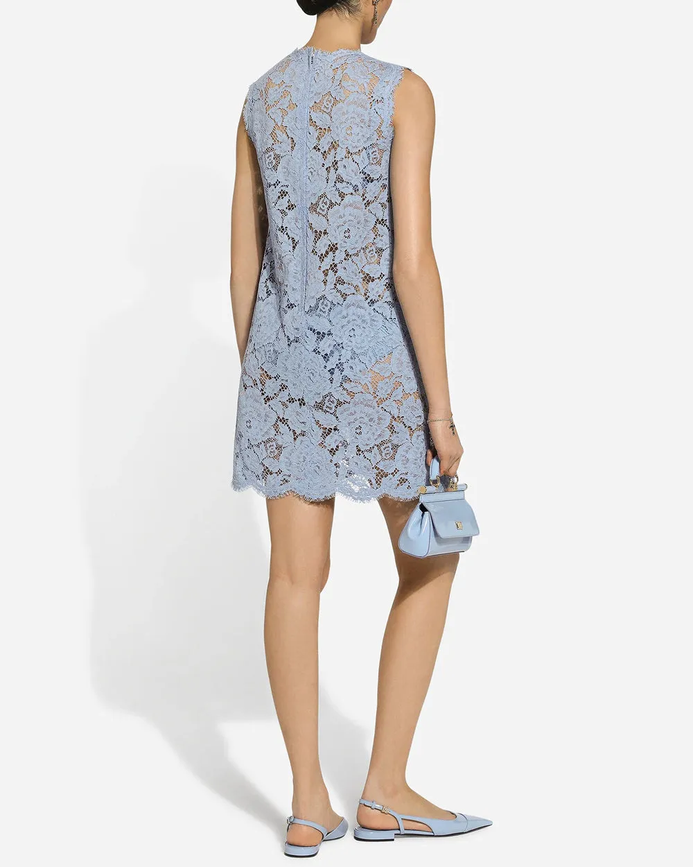 Light Lilac Lace Shift Mini Dress