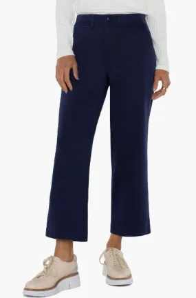 Liverpool Wide Leg Crop Trouser Lapis Ink