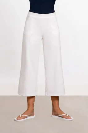 Lux Ponte Nu Wide Leg Crop | White