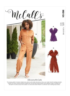 McCall’s Pattern 8154 Misses' Rompers, Jumpsuits & Belt