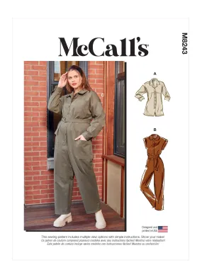 McCall's Pattern 8243 Misses' and Women's Romper, Jumpsuits and Belt