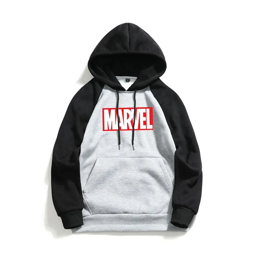 Men High Quality Marvel Letter Printing Hoodies