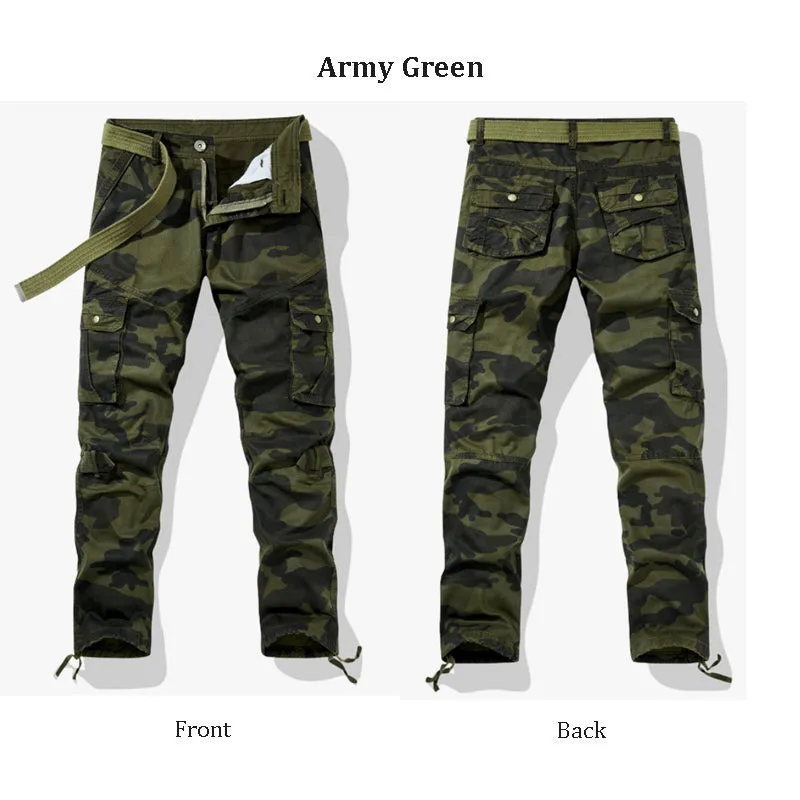 Men's Relaxed-Fit Cargo Pants Multi Pocket Work Pants | 1206