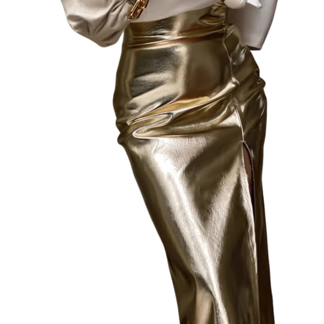 Metallic Pencil Skirt