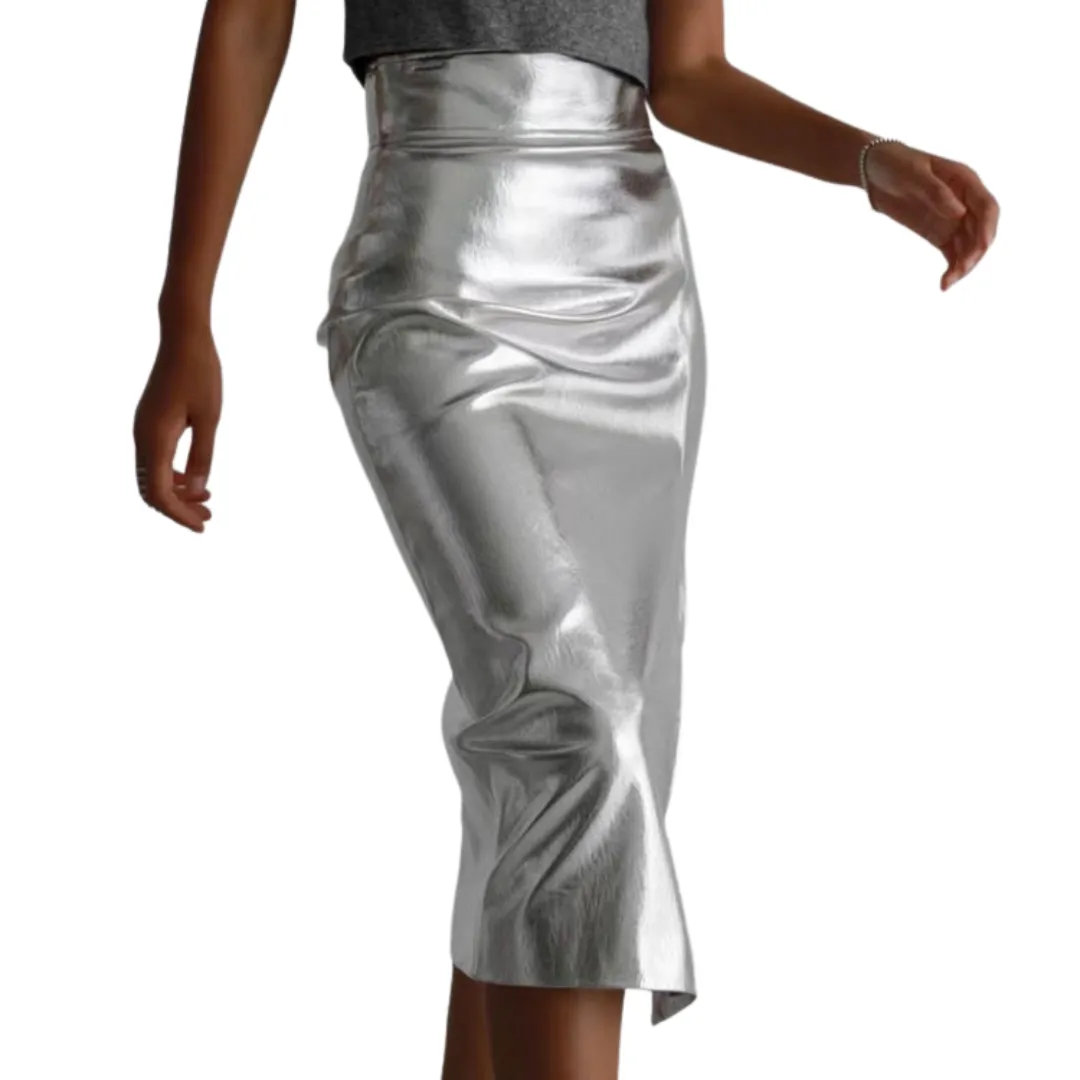 Metallic Pencil Skirt