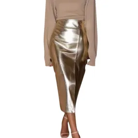 Metallic Pencil Skirt