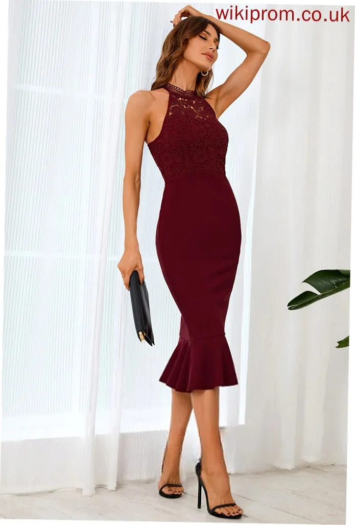 Midi Bodycon Sexy Dresses Amina Sleeveless Blends Round Club Dresses Cotton Neck