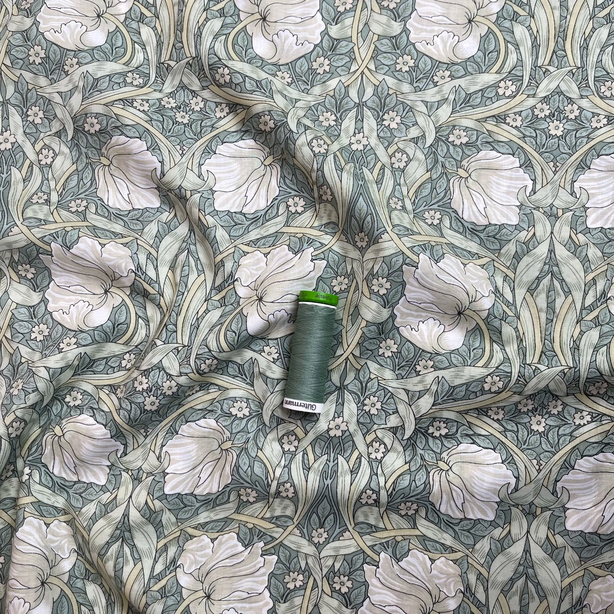 Morris Sage Green Cotton Lawn Fabric