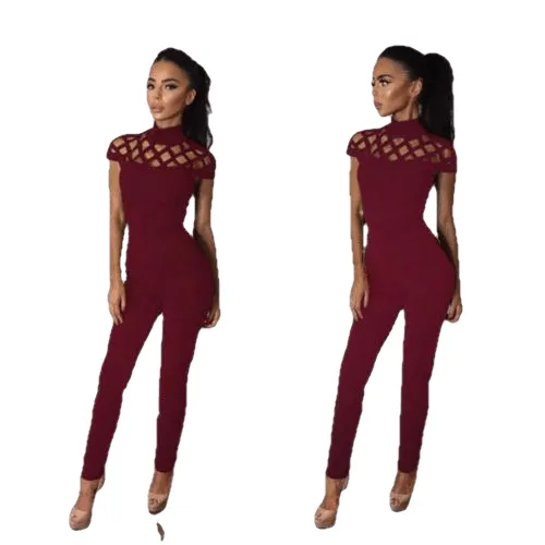 New Arrivals Fashion Women Casual Short Sleeve Jumpsuits Bodysuit Romper Jumpsuit Long Pants