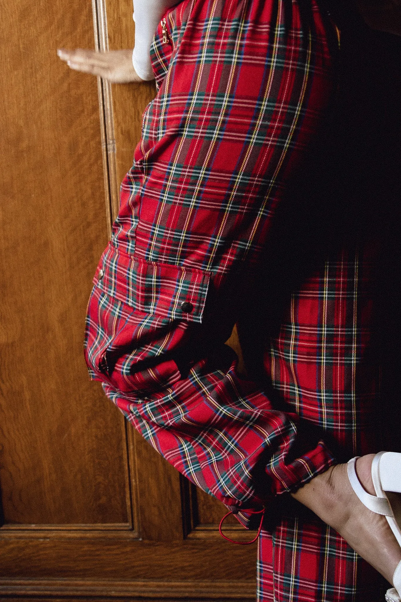 Nicole Cargo Pants in Holiday Plaid - FINAL SALE