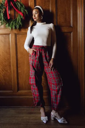 Nicole Cargo Pants in Holiday Plaid - FINAL SALE